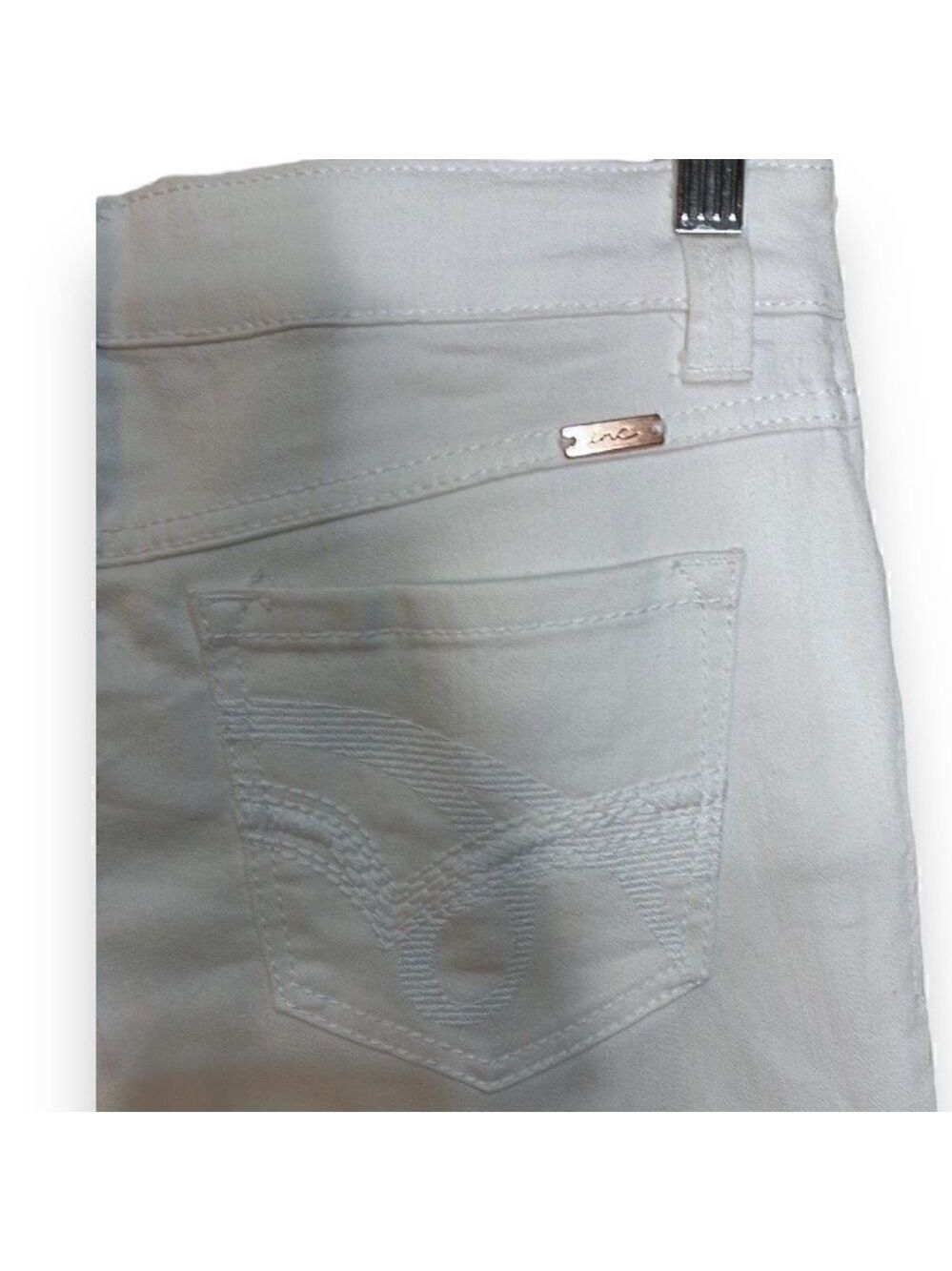 INC Denim Skinny Leg Regular Fit Crop, Women’s Size 4/27, White Jeans, Low Rise - Picture 4 of 6